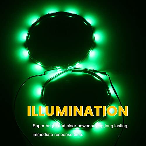 YM EBright EverBright Green Led Strip Lights for Cars, 10.6 inch 27CM 5050 15 SMD Waterproof Car Underglow Lights Motorcycles Boat Decoration Led Interior Exterior Lights Strip,DC-12V, Pack of 4 - Image 4