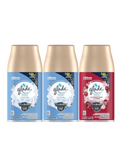 Glade Automatic Spray Refill 2 x Clean Linen & 1 x Blooming Peony & Cherry Air Freshener, For Up To 60 Days Of Automatic Freshness, 3 x 269ml  - Image 1