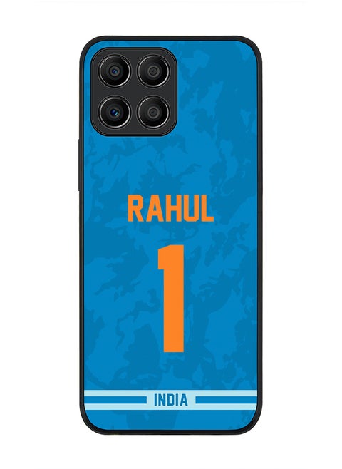 Rugged Black Edge Case for Honor X8 5G, Slim fit Soft Case Flexible Rubber Edges Thin Cover - Player Name - KL Rahul, Jersey Number- 1