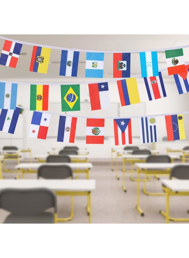 Alphatool Latin America 21 Countries String Flags, Hispanic Heritage Month Decorations, 25ft Spanish Speaking Countries Flags, Assorted Latino Flag Banners for Classroom Sports Bars Party Decor, 1 Set - Image 1