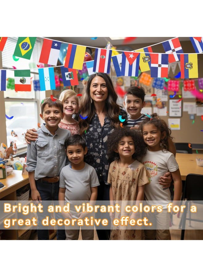Alphatool Latin America 21 Countries String Flags, Hispanic Heritage Month Decorations, 25ft Spanish Speaking Countries Flags, Assorted Latino Flag Banners for Classroom Sports Bars Party Decor, 1 Set - Image 2