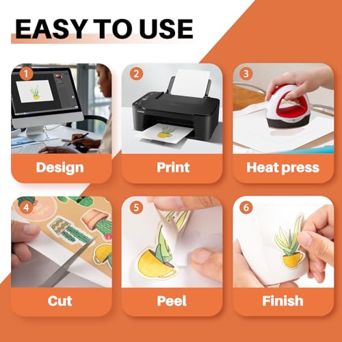 HTVRONT Sublimation Sticker Paper - 20 Pcs Matte Transparent Waterproof Sublimation Stickers - Image 4