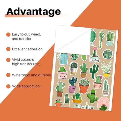 HTVRONT Sublimation Sticker Paper - 20 Pcs Matte Transparent Waterproof Sublimation Stickers - Image 2