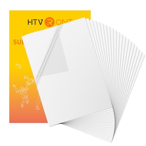 HTVRONT Sublimation Sticker Paper - 20 Pcs Matte Transparent Waterproof Sublimation Stickers - Image 1