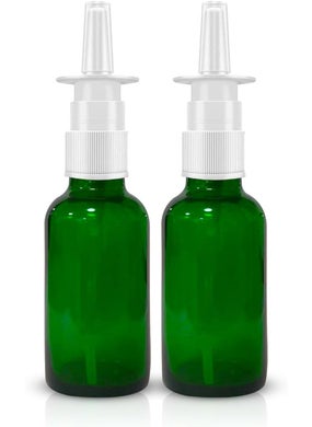 vigor path VIGOR PATH Glass 1 oz Nasal Sprayer - Empty, Refillable, Travel-Sized Solution for Saline Applications - Quality Glass Construction! (Green) 