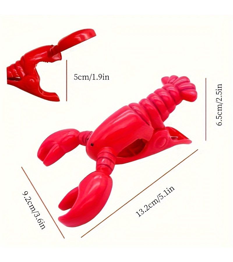 Red lobster Plastic Lobster Shaped Windproof Towel Clip Clothes Peg for Beach Chairs Pool Recliners Cruise Balcony Outdoor Beds - Image 4