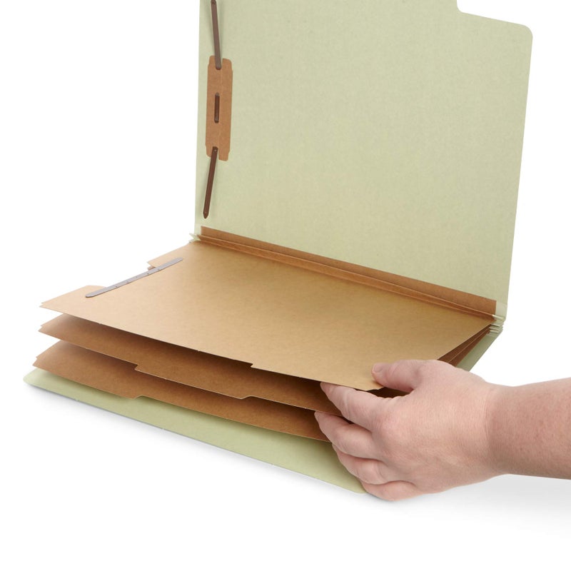 Blue Summit Supplies مجلدات تصنيف باللون الأخضر/الرمادي من بلو سومات، بحجم خطاب، مع 3 فواصل، مع توسعات تايفك بسمك 2 إنش، عبوة 10 قطع - Image 2