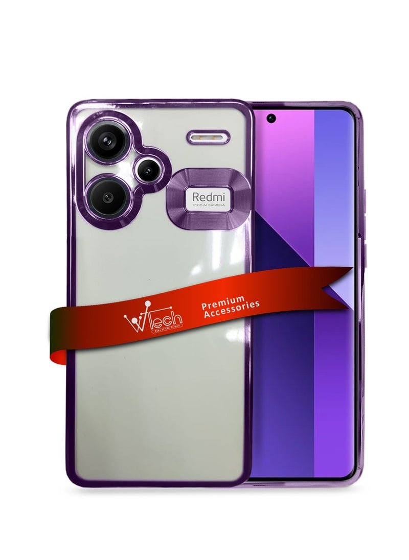 دبليو تيك غطاء حماية هجين من البولي كربونات الفاخر مضاد للصدمات لهاتف Xiaomi Redmi Note 13 Pro+ 5G 2023 / Xiaomi Redmi Note 13 Pro Plus 5G 2023 شفاف/أرجواني باذنجاني  - Image 1
