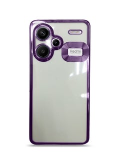 دبليو تيك غطاء حماية هجين من البولي كربونات الفاخر مضاد للصدمات لهاتف Xiaomi Redmi Note 13 Pro+ 5G 2023 / Xiaomi Redmi Note 13 Pro Plus 5G 2023 شفاف/أرجواني باذنجاني  - Image 5