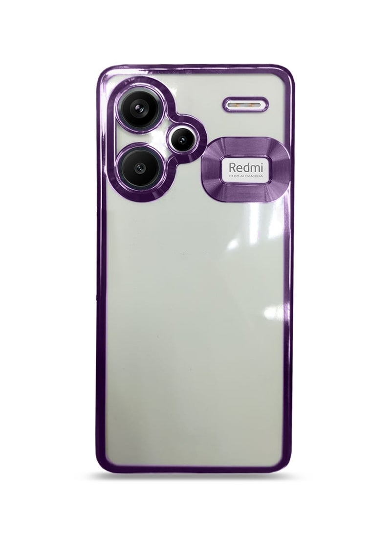 دبليو تيك غطاء حماية هجين من البولي كربونات الفاخر مضاد للصدمات لهاتف Xiaomi Redmi Note 13 Pro+ 5G 2023 / Xiaomi Redmi Note 13 Pro Plus 5G 2023 شفاف/أرجواني باذنجاني  - Image 5