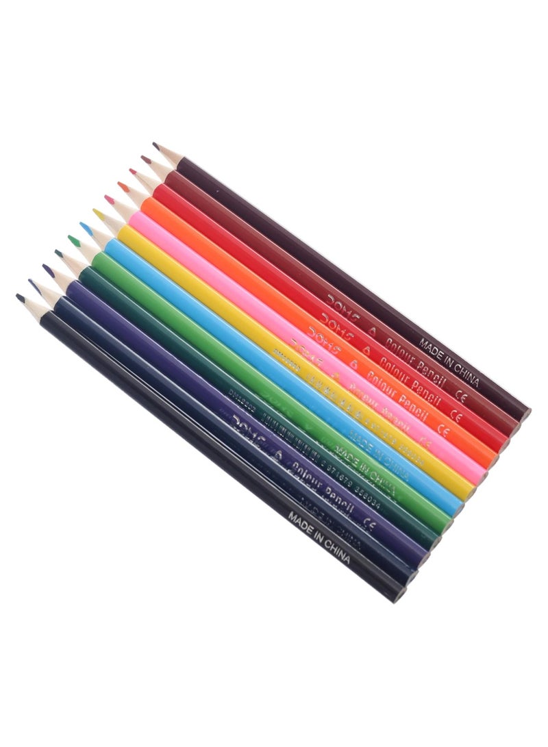 دومس مجموعة أقلام تلوين  الوان خشبية  ١٢ لونًا طويلة - Image 2