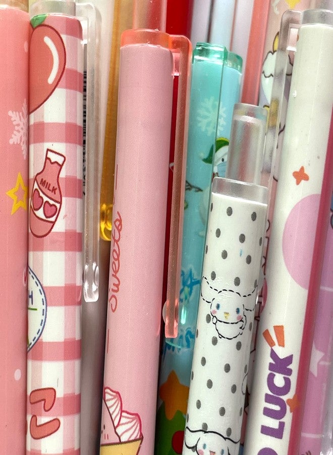 sencoo 5 pack Black Gel Pens Retractable Rollerball Pens Students Cute Stationery Office Pens Children Prize Cartoon Animal Pens - Image 2