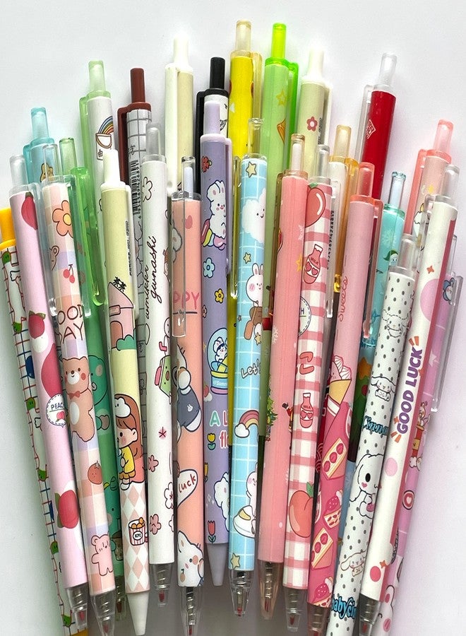sencoo 5 pack Black Gel Pens Retractable Rollerball Pens Students Cute Stationery Office Pens Children Prize Cartoon Animal Pens - Image 1