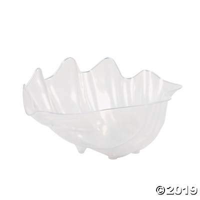 Fun Express Large Serving Bowl 18Inch Clear Plastic Seashell Punch Bowl for Parties Decorative Shell Bowl Beach Theme Events Luau Celebrations Outdoor Entertaining FoodSafe Acrylic Design - Image 3