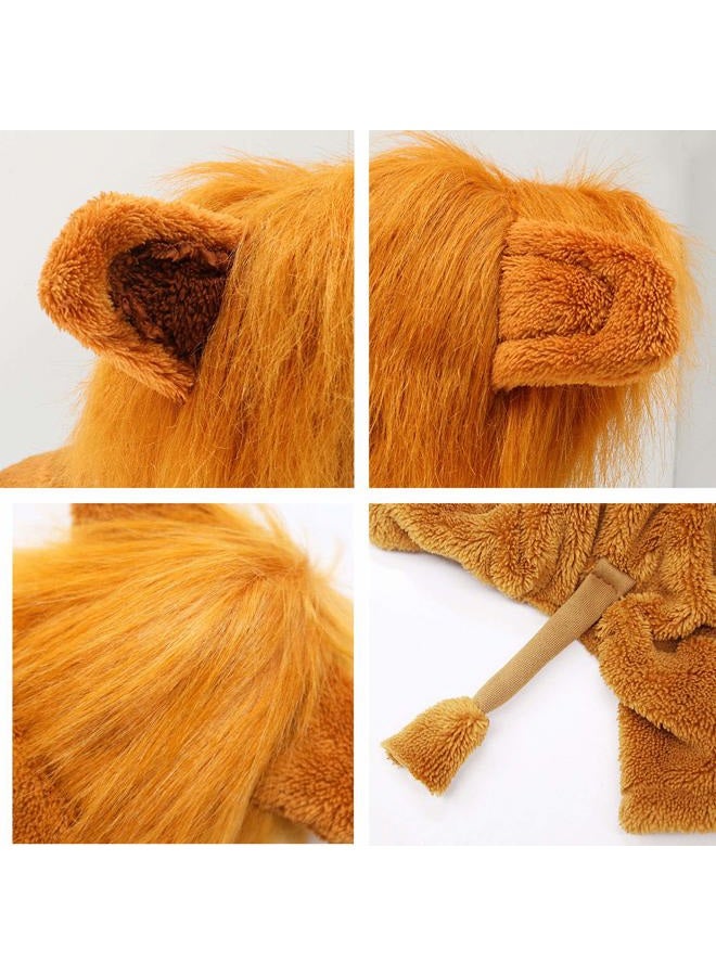 Rypet Dog Lion Costume Pet Clothes for Halloween Party Simulation Lion Pets Outfits Cosplay Dress up Costume Pet Lion Hoodie Cat Costume for Party,S - Image 4