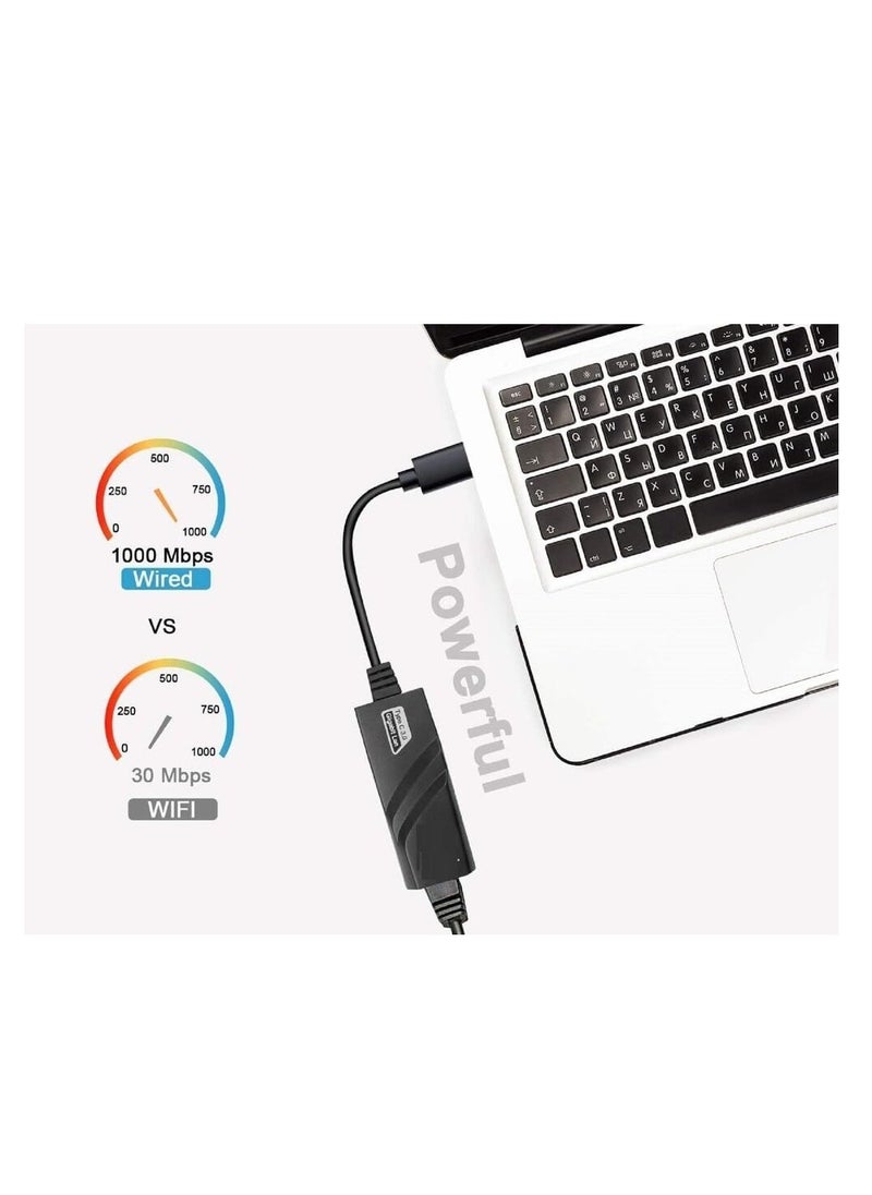 محول USB نوع سي 3.0 إلى ايثرنت ار جيه 45 جيجابت لان 10/100/1000 ميجابت لكل ثانية من تكنوتك، كروم