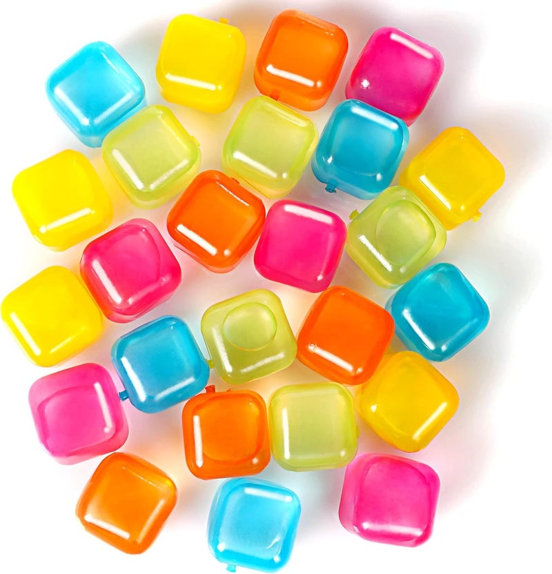 Clickswift Reusable Ice Cubes,Colorful Square Shape PlasticIce Cubes,Refreezable Ice Cubes, Washable Quick Frozen Ice Cubes for Drinks Cocktail,Coffee, Wine, Whiskey,Purified Water Filled 24Pcs - Image 2