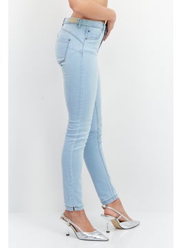 Lefties Women Regular Fit Washed Stretchable Jeans, Light Blue  - Image 4