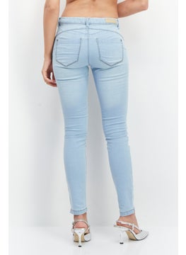 Lefties Women Regular Fit Washed Stretchable Jeans, Light Blue  - Image 2