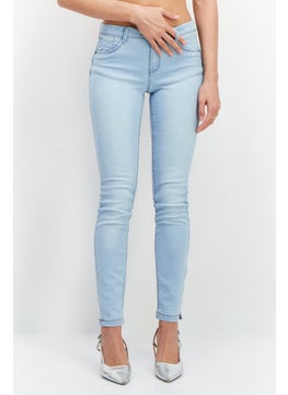 Lefties Women Regular Fit Washed Stretchable Jeans, Light Blue  - Image 1