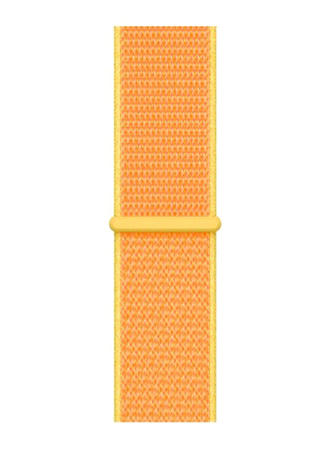 NIBEMINENT Solid Replacement Nylon Band For Apple Watch Series 5/4/3/2/1 Orange/Casary Yellow - Image 1