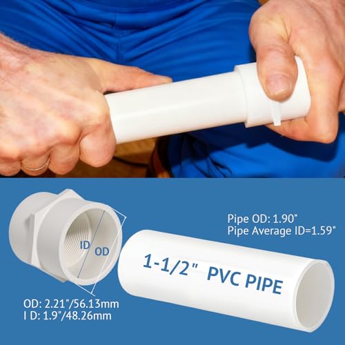 JINUYYNA 1-1/2 Inch PVC Female Thread Adaptor White 2-Way PVC Pipe Coupling Adapter Connectors With 1.5" Female Thread Schedule 40 (Pack of 2) - Image 3