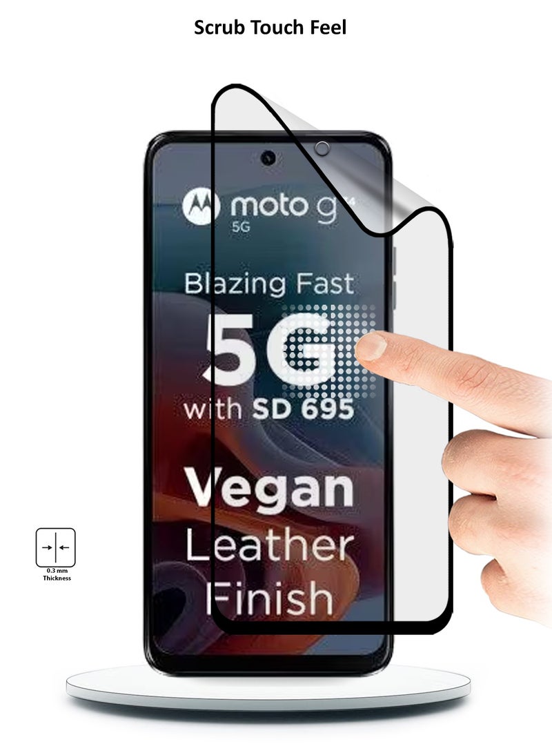Wtech Motorola Moto G34 5G 2023 Nano Ceramic Full Glue Full Cover Matte Flexible Screen Protector (MSCNMN) -Clear/Black - Image 2