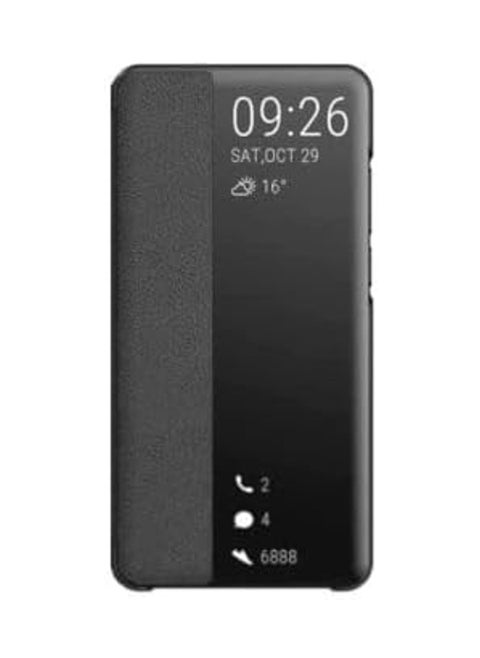 For Huawei P40 Pro Leather Smart View Sensor Flip Case, With Window View, Support Sensor Feature to Wake and Sleep Mode Huawei P40 Pro (6.58") (Black)