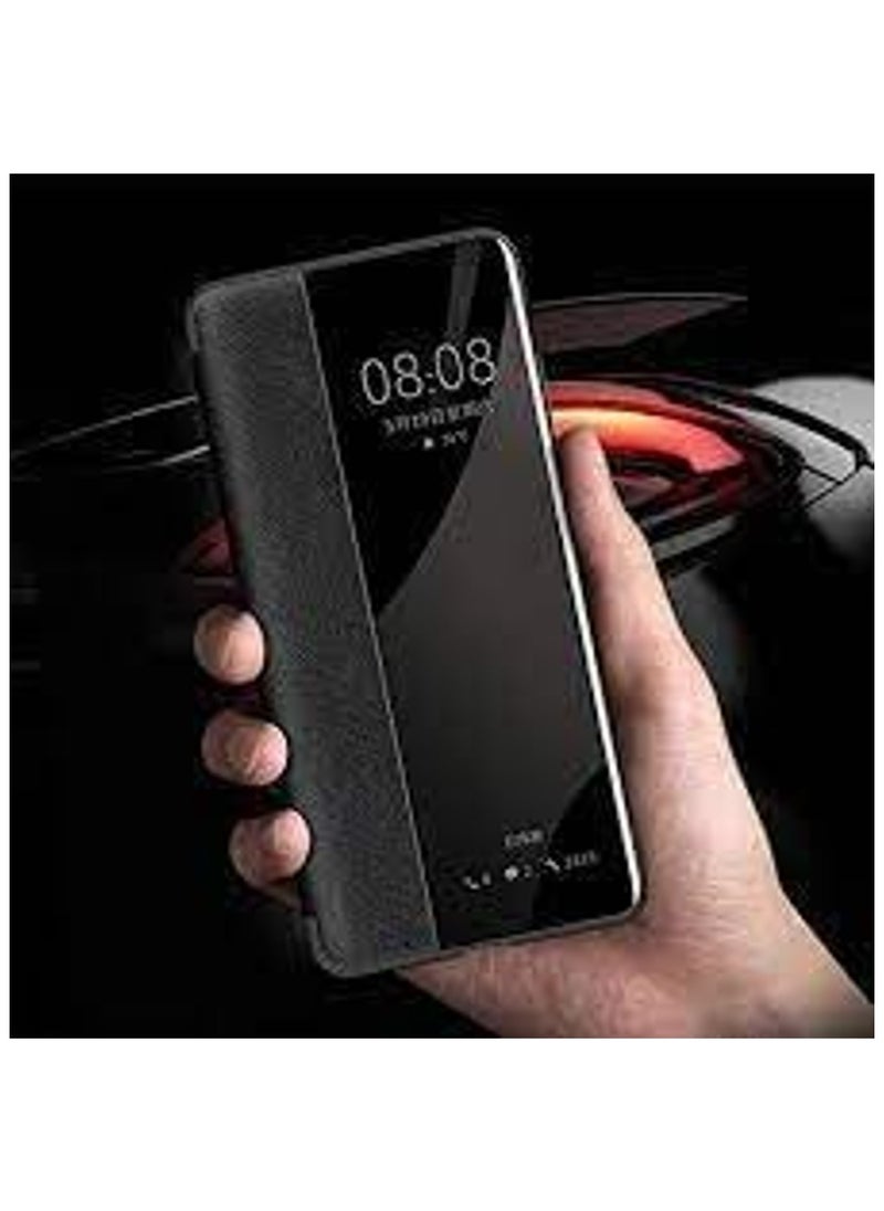 For Huawei P40 Pro Leather Smart View Sensor Flip Case, With Window View, Support Sensor Feature to Wake and Sleep Mode Huawei P40 Pro (6.58") (Black)