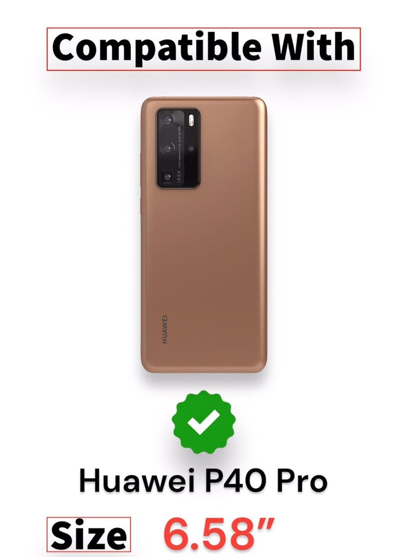 For Huawei P40 Pro Leather Smart View Sensor Flip Case, With Window View, Support Sensor Feature to Wake and Sleep Mode Huawei P40 Pro (6.58") (Black)