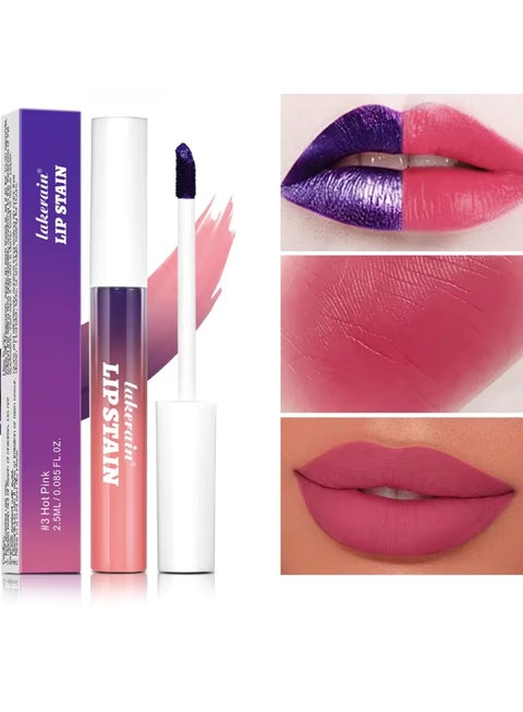 Peel Off Lip Stain Lipstick Peel Off Lip Color Stain Long Lasting Lip Stain Peel Off Infused Sweat Proof Waterproof Long Lasting Highly Pigmented Matte Lipstick Hot Pink 03