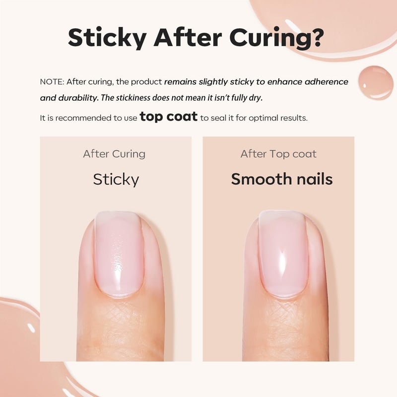 modelones 8-in-One Builder Nail Gel, Neutral Nude Builder for Thickening, LED Lamp Cured Hard Strengthener Extension Color Base Rhinestone Glue Gel Polish in a Bottle for DIY Home Salon - Image 4