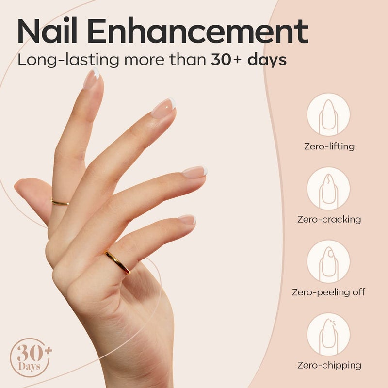 modelones 8-in-One Builder Nail Gel, Neutral Nude Builder for Thickening, LED Lamp Cured Hard Strengthener Extension Color Base Rhinestone Glue Gel Polish in a Bottle for DIY Home Salon - Image 5