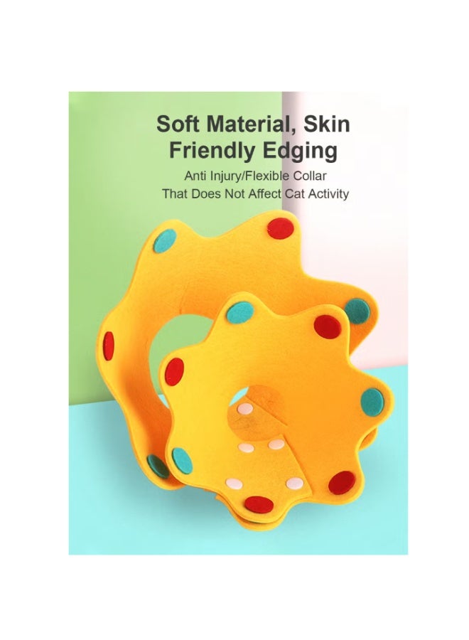 طوق استرداد القطط القابل للتعديل - مخروط إليزابيثي ناعم وخفيف الوزن للقطط من 3 إلى 5 كجم (6.6 إلى 11 رطلاً) - طوق إلكتروني واقٍ للحيوانات الأليفة لشفاء الجروح والجراحة والعناية والاستحمام - يمنع اللعق والعض والخدش - تصميم قابل للقطع - Image 2