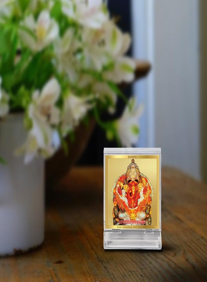 DIVINITI Shree Siddhivinayak Idol Photo Frame for Car Dashboard, Table Décor|ACF 3A ACRYLIC Frame, 24K Gold Plated Foil and |Idol for Pooja, Gifts Items (5.8X4.8 CM) - Image 4