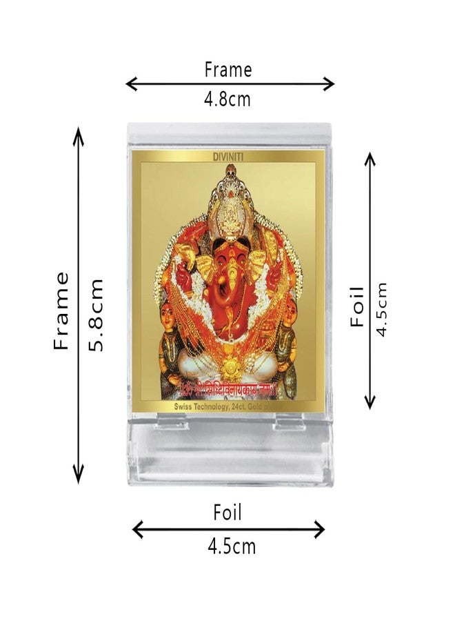 DIVINITI Shree Siddhivinayak Idol Photo Frame for Car Dashboard, Table Décor|ACF 3A ACRYLIC Frame, 24K Gold Plated Foil and |Idol for Pooja, Gifts Items (5.8X4.8 CM) - Image 3