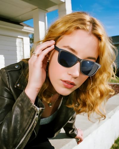 OUKEMAX Polarized Sunglasses for Women Men ： Retro Square Frame, UV400 Protection, Lightweight Shades for Driving, Travel - Image 3