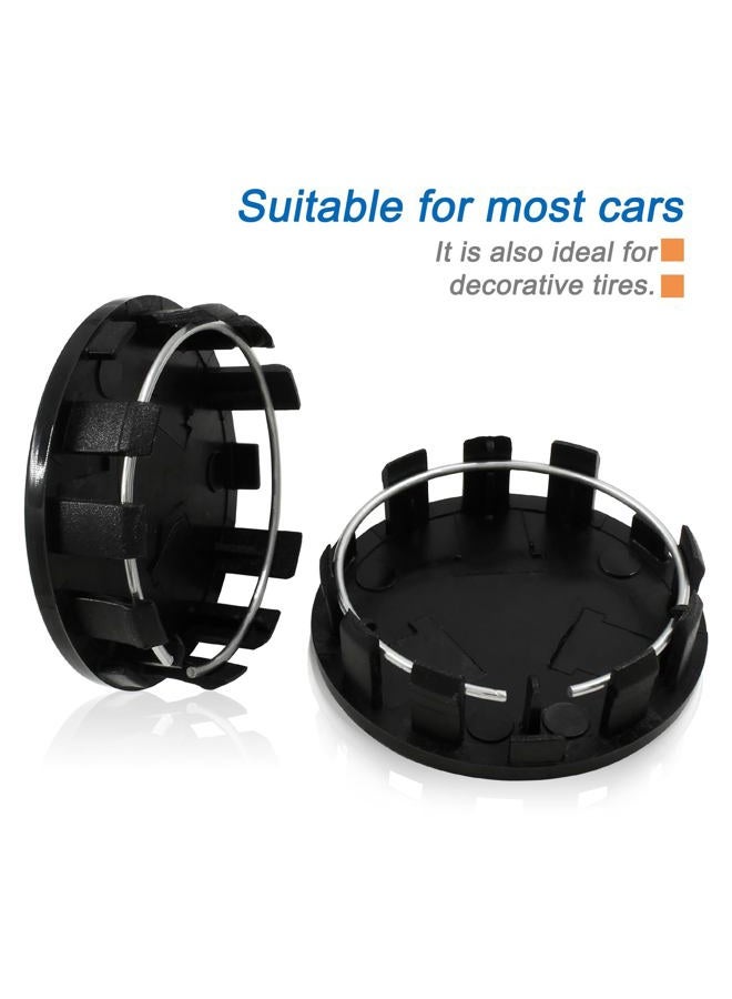 BokWin 4 Pcs 54mm/2.13 Inch Wheel Center Hub Caps Mini Tyre Center Caps Cover for Car (Black) - Image 2