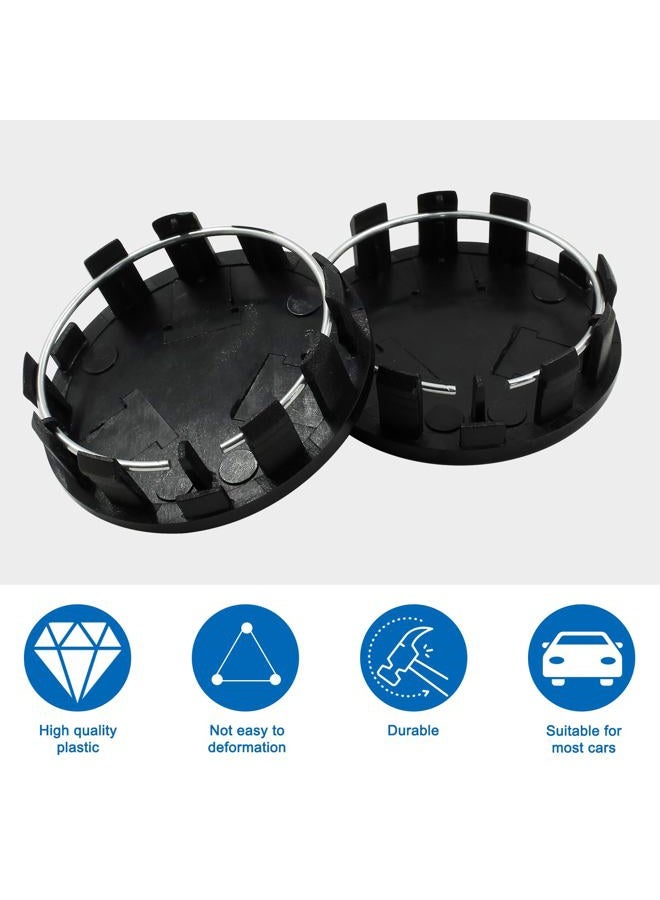 BokWin 4 Pcs 54mm/2.13 Inch Wheel Center Hub Caps Mini Tyre Center Caps Cover for Car (Black) - Image 3