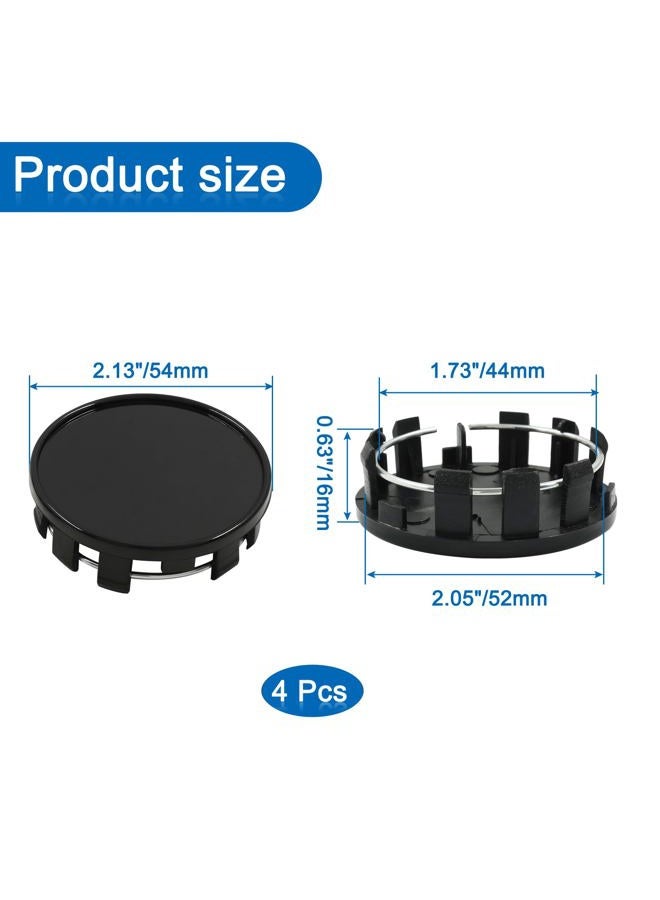 BokWin 4 Pcs 54mm/2.13 Inch Wheel Center Hub Caps Mini Tyre Center Caps Cover for Car (Black) - Image 5