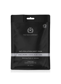 The Man Company Charcoal De Tan Face Sheet Mask With Aloevera & Hyaluronic Acid , Tan Removal, Blackheads Remover | Skin Brightening & Lightening - 25 Ml  - Image 1