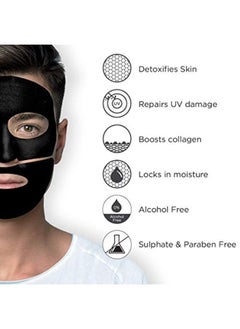 The Man Company Charcoal De Tan Face Sheet Mask With Aloevera & Hyaluronic Acid , Tan Removal, Blackheads Remover | Skin Brightening & Lightening - 25 Ml  - Image 5