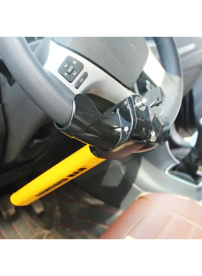 قفل عجلة القيادة ثقيل الوزن على شكل حرف T مع مفتاحين لمكافحة السرقة للسيارات والشاحنات والحافلات الصغيرة وسيارات الدفع الرباعي، أمان للمركبة، سهل التركيب، متوافق مع معظم المركبات، سطح معدني أنيق. - Image 4