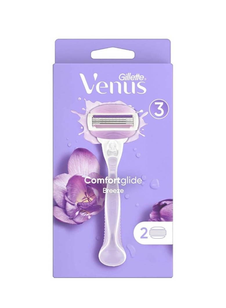 Gillette 2-Piece Venus Comfortglide Breeze Razor Set Purple