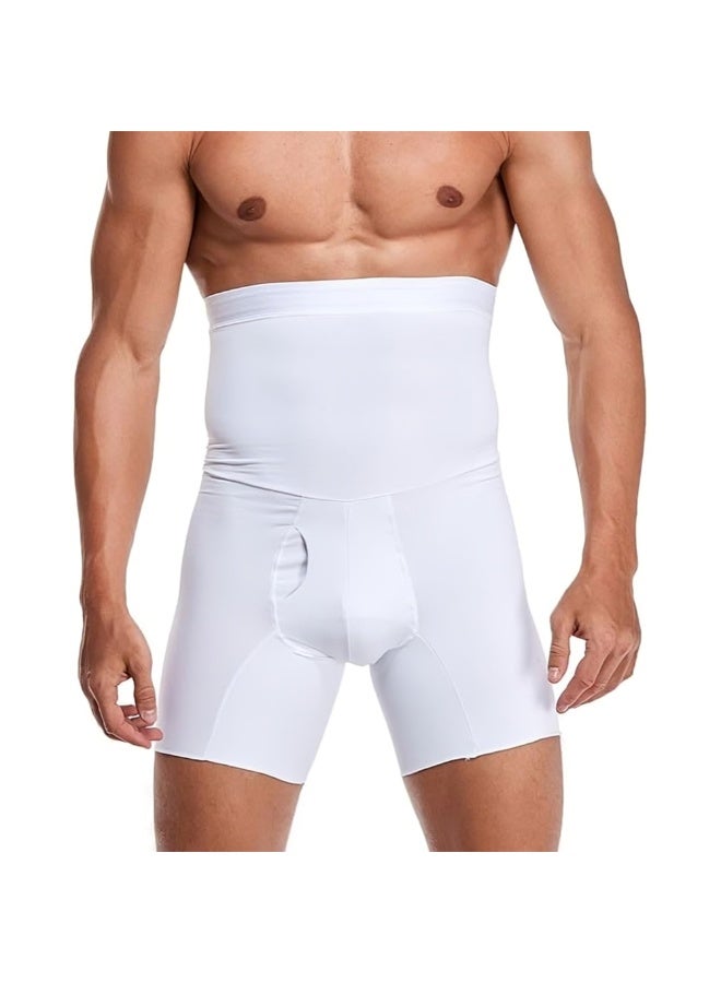 ريلاكس سمارت شورت ضغط رجالي أبيض بخصر مرتفع – دعم قوي للفخذين والبطن، مشد رياضي لتشكيل الجسم واستخدام يومي مريح - Image 2