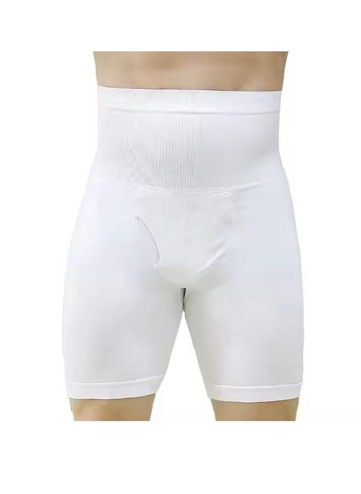 Relax Smart "Men's white compression shorts with high waist, providing firm support for thighs and abdomen."  - Image 2