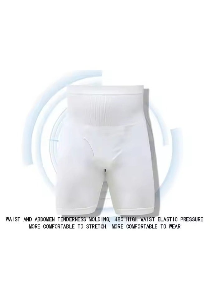 Relax Smart "Men's white compression shorts with high waist, providing firm support for thighs and abdomen."  - Image 4