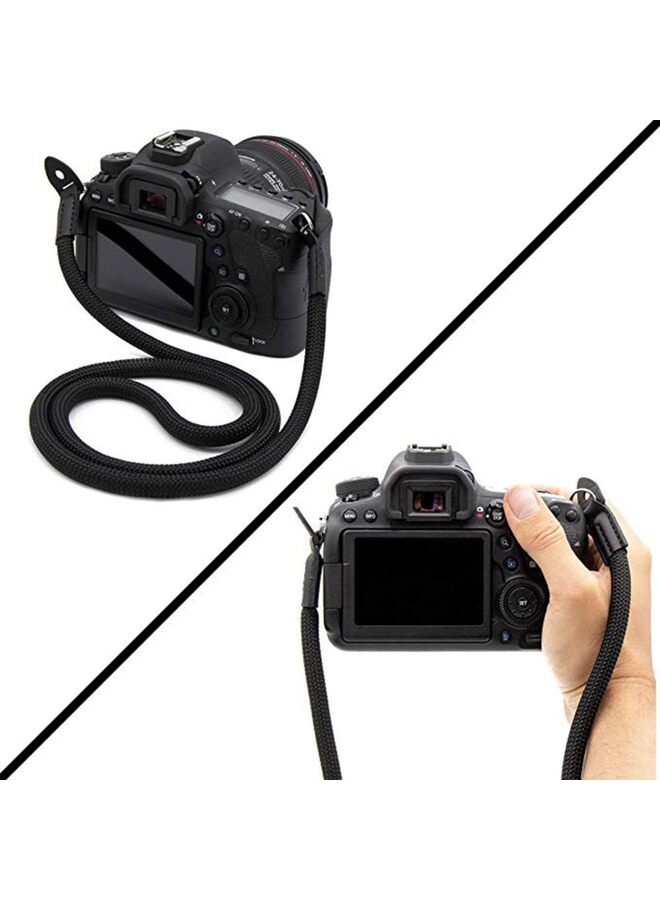Camera Strap Vintage 100cm Nylon Climbing Rope Camera Neck Shoulder Strap for Micro Single and DSLR Camera, Black, 105cm - Image 4