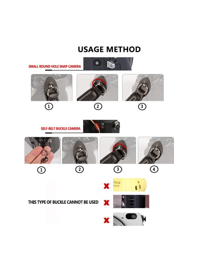 Camera Strap Vintage 100cm Nylon Climbing Rope Camera Neck Shoulder Strap for Micro Single and DSLR Camera, Black, 105cm - Image 3