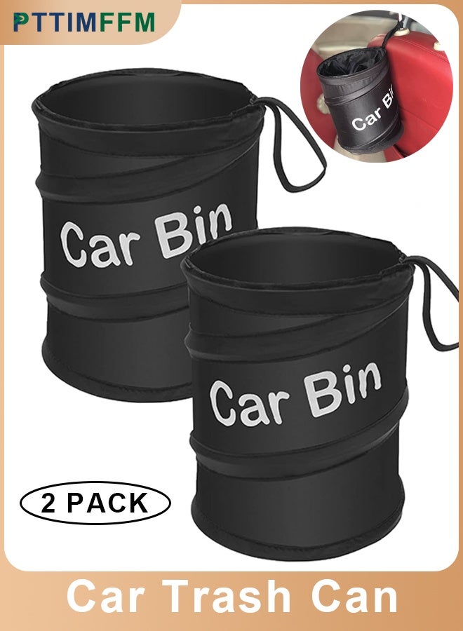 PTTIMFFM 2 PCS Collapsible Car Trash Can, Portable Pop Up Garbage Bin Waste Basket, Foldable Rubbish Bin for Car, SUV, Truck, Travel Use - Image 1